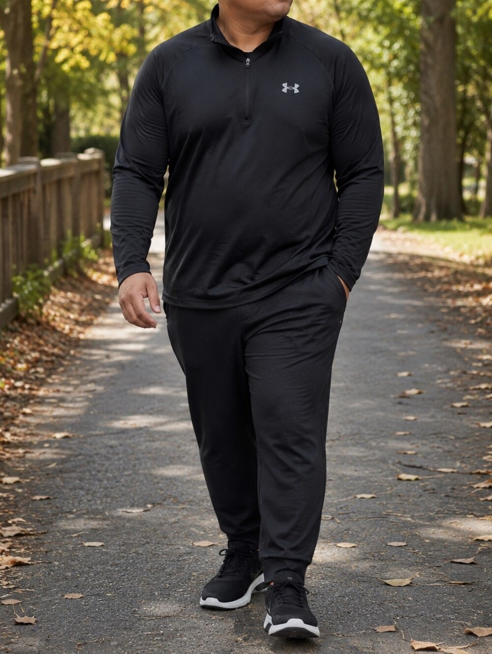 Under Armour Men’s Black Quarter Zip Performance Pullover Long Sleeve Plus Size
